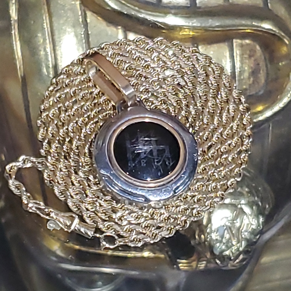 BARAKA 18ROSE GOLD/STEEL PENDANT AND 14K SOLID GOLD ROPE - Picture 7 of 12